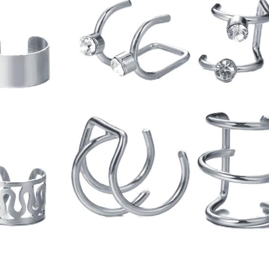 Серьги-клипсы с полыми листочками, непирсинговые ювелирные изделия, винтажные яркие блестящие серьги-поддельные хрящевые серьги для