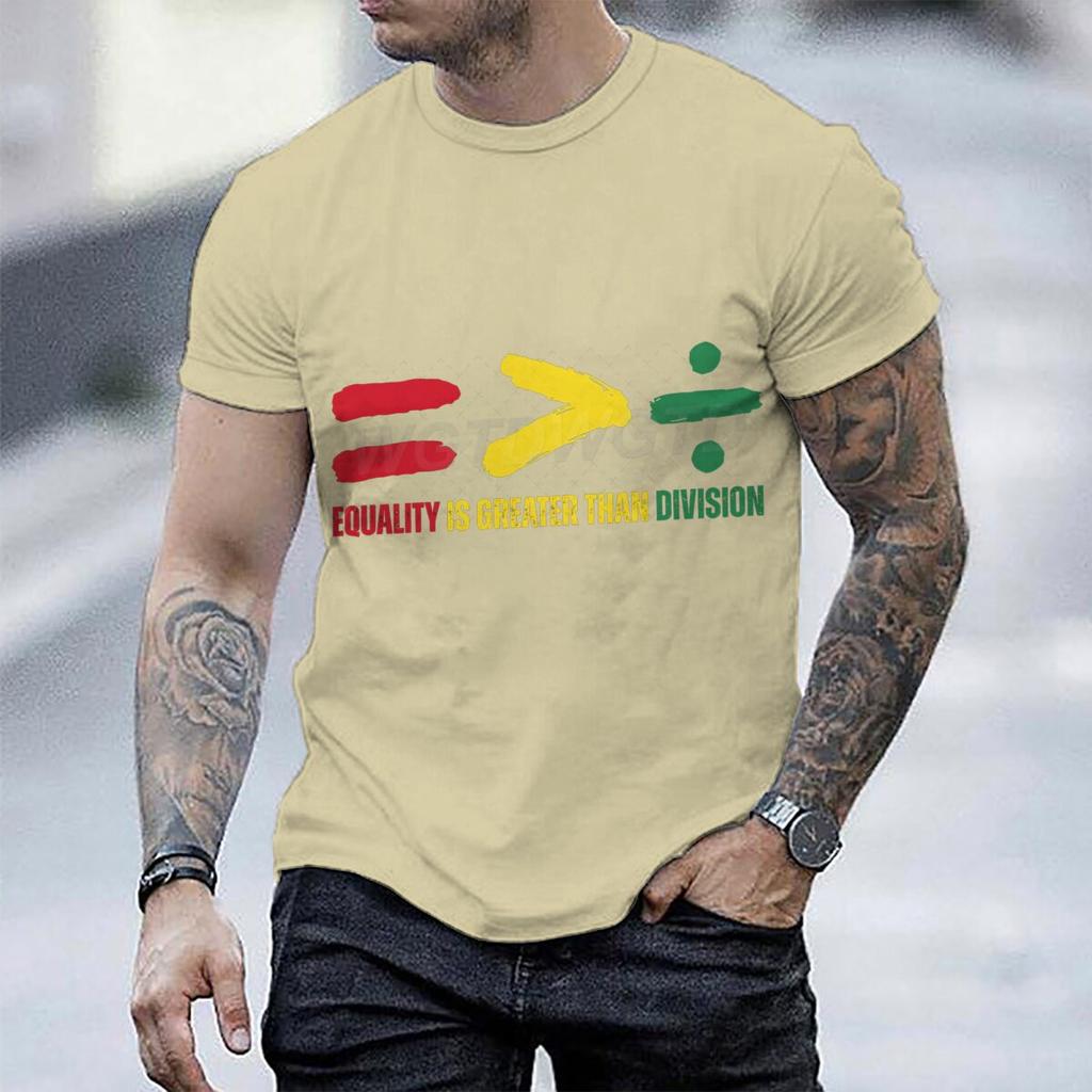 Equality Is Greater Than Division Math Symbol Black History T-ShirtUnisex Math Teacher Gifts Tshirts Fun Juneteenth Tshirt