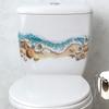 Sea Beach Exquisite Shell Toilet Sticker Bathroom Toilet Seat Waterproof Sticker Self-Adhesive Decorative Wall Sticker