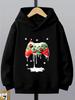 Christmas Game Controller Kids Hoodie Snowflake Santa Hat Chest Print Autumn Winter Fleece Warm Casual Hooded Sweatshirt