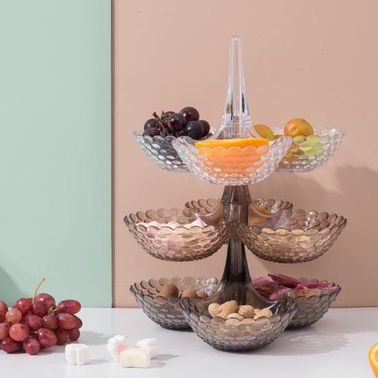 Практичная Устойчивая Десертная Тарелка Многоразовая Изысканная Пластиковая Конструкция Тортовница для Дома