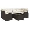 7-Piece Garden Sofa Set with Brown Poly Rattan Cushions, 2-Seater Garden Sofa with Storage 3354607