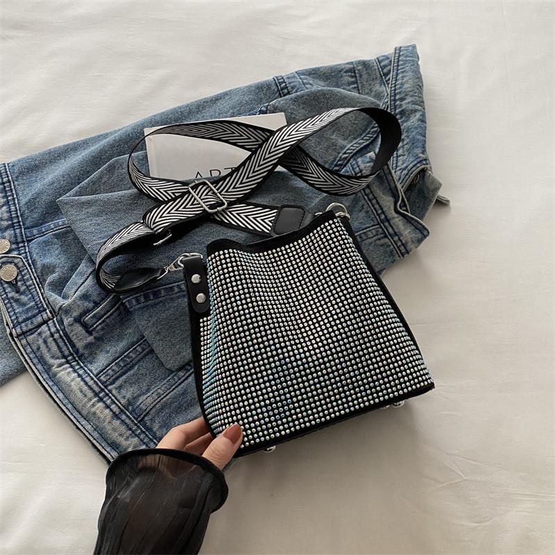 Stylish Fall Bucket Bag Unique Design Chic Shoulder Crossbody Handbag In Black Silver Colorful Options