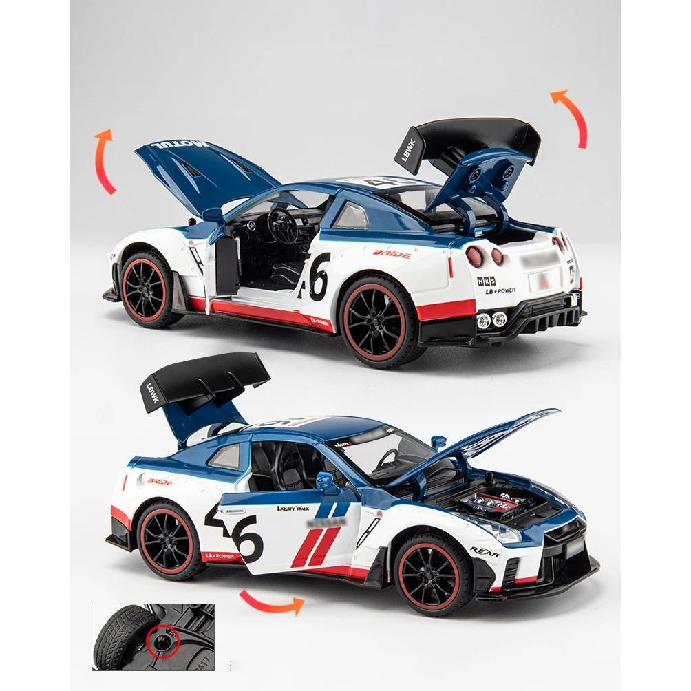 1/22 Nissan Skyline Ares GTR R35 гоночные литые игрушечные машинки игрушечные литые модели автомобилей коллекция звук и свет детские игрушки