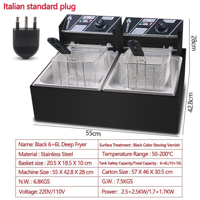 Large Capacity 110V/220V Electric Fryer - US, European, UK Standards - Free Shipping