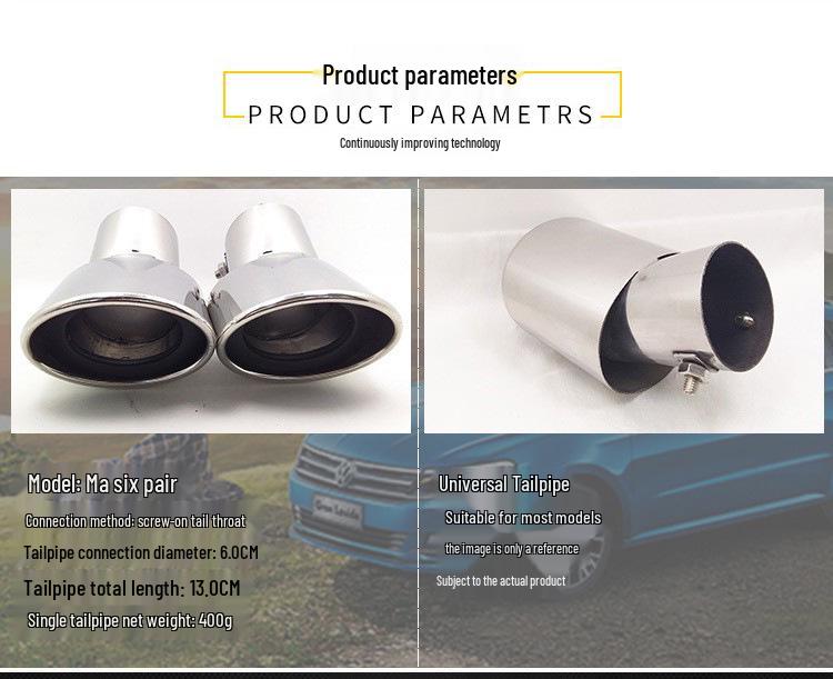 Stainless Steel Tailpipe for Aveo Emgrand New Sail