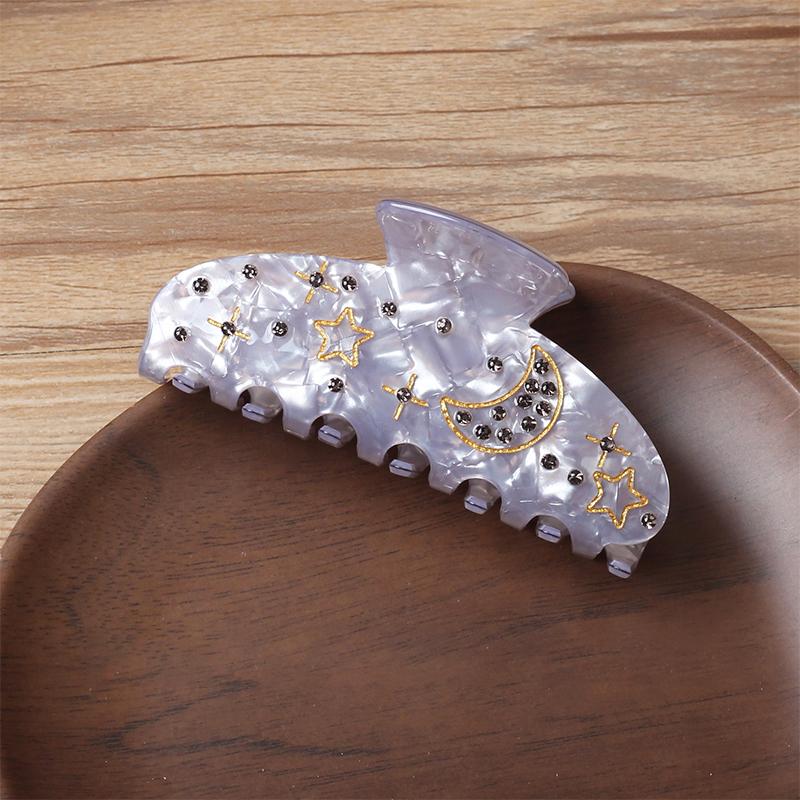 1 шт. Новый акриловый зажим-краб Звезда Луна с дизайном пресноводных бриллиантов для элегантной прически пучок