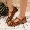 Обувь для женщин, лидер продаж, односложные женские туфли на плоской подошве с пряжкой, осенние разноцветные туфли с леопардовым принтом, с неглубоким вырезом на низком каблуке