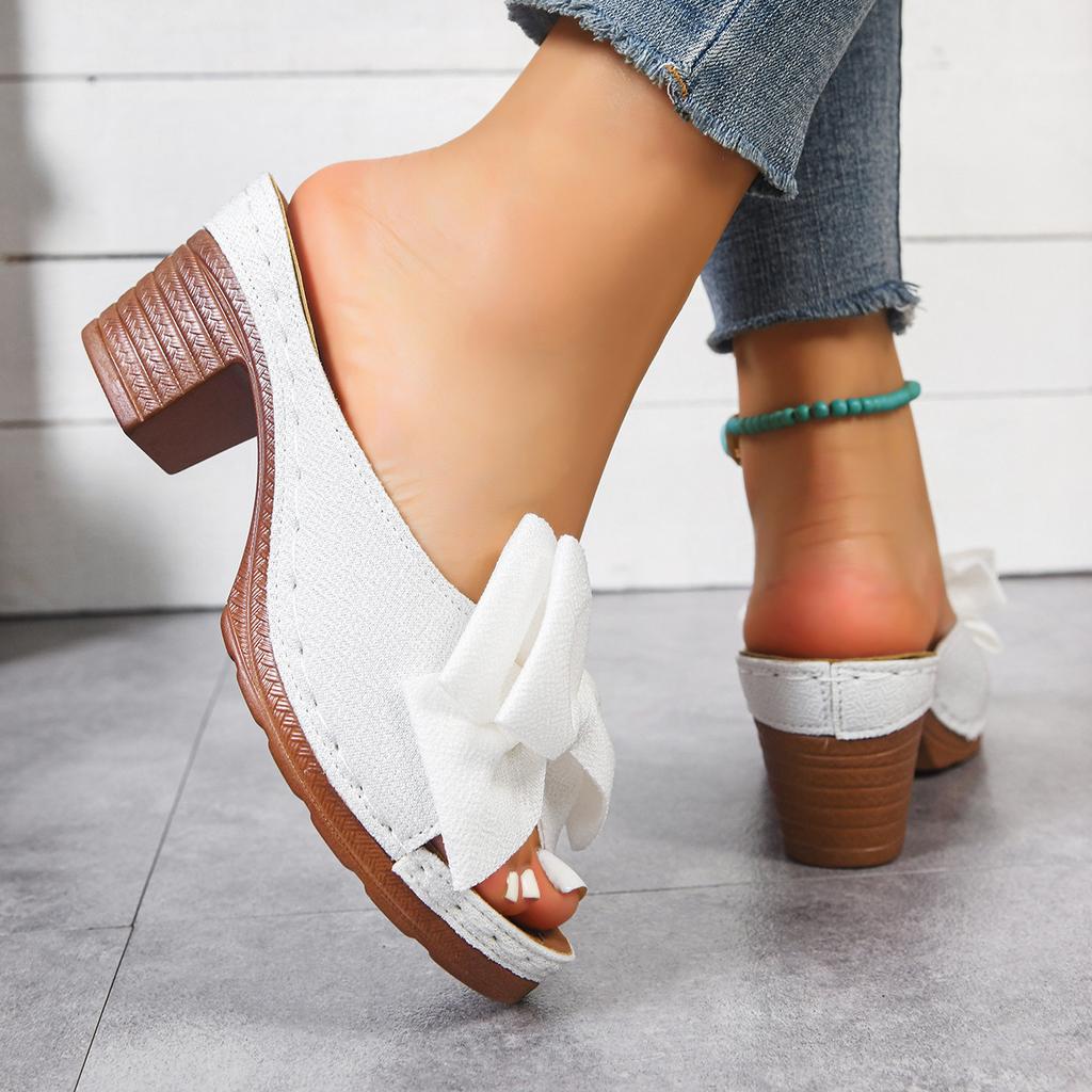 Женские босоножки на блочном каблуке с открытым носком — стильные туфли без шнуровки для выхода в свет и повседневной летней одежды