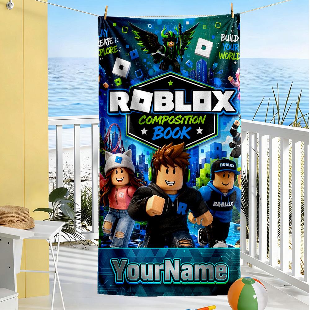 Roblox Customize Your Name Beach Towel Quick-Dry Soft Microfiber Suitable for Sports Travel Swimming Yoga Bathroom Beach And Pool