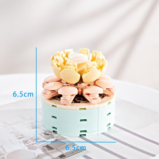 Букет Moc Block, цветы, суккуленты, строительные блоки в горшках, подходят для 10309, романтический комплект, сборные кирпичи, игрушки для детей, подарок для девочек