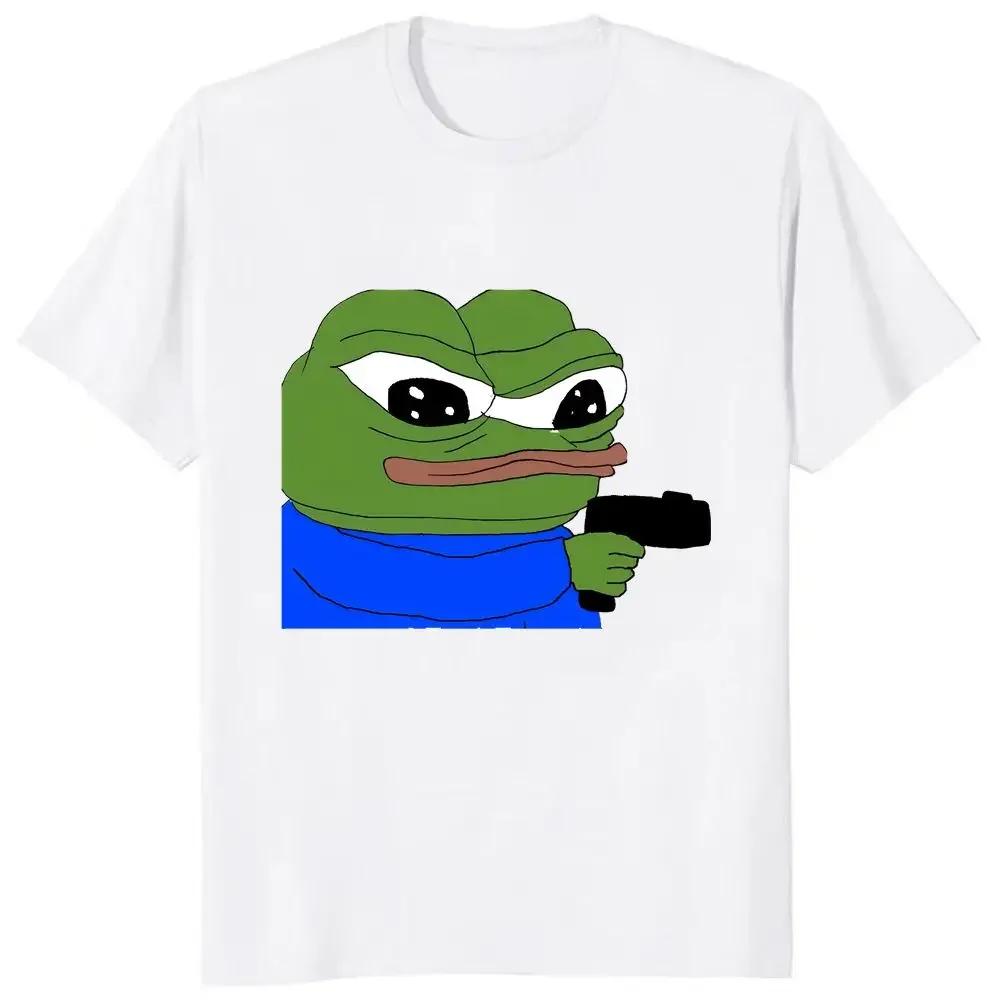 Pepe the Frog Frog-print shirt paired with funny memes for a casual and stylish unisex T-shirt