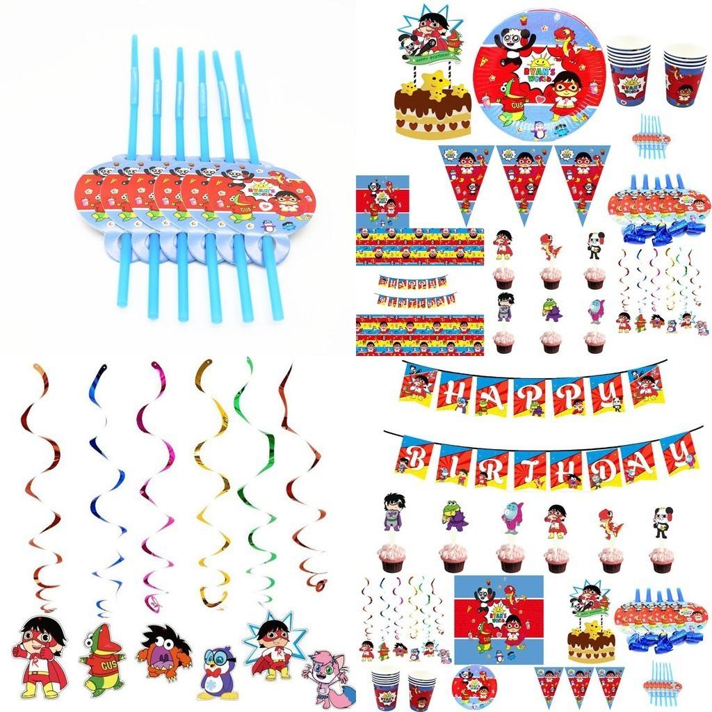 Ryans Party World Decoration Tableware Paper Cup Plate Banners Kids Birthday