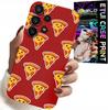 Etui Do Samsung Galaxy A13 4G - Wzór Z Wesołą Pizzą Na Czerwonym Tle