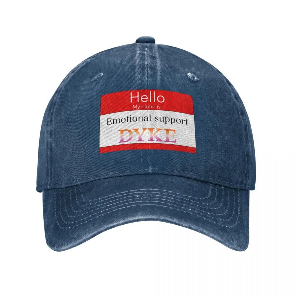 Emotional support dyke (lesbian flag) Baseball Cap Christmas Hat sailor cap for Unisex Bobble Hat Snapback Cap Luxury Women Unisexs