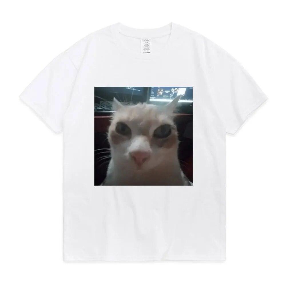 Funny El Gato Meme Sad Crying Cat Munchkin Kitty Meme Trendy Graphic T Shirt Unisex Women Harajuku Streetwear T-shirts Short Sleeve