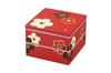 HAKOYA Square Box with Vermilion Flower Pattern and Plum Blossom 54668 19.5mm Double-Tiered Stickers, Design,