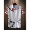 Men's Summer Designer Shirt 3D Ancient Style Plum Blossom Print Hawaiian Shirt Short Sleeve Floral Fashion Retro