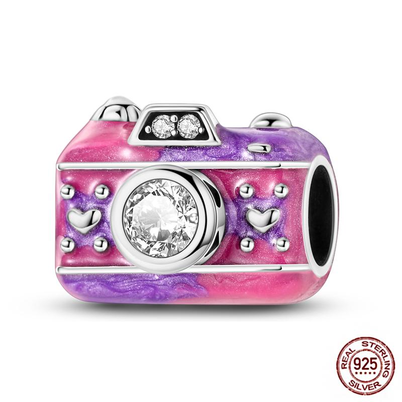 Ежедневные статьи Медные розовые парфюмерные шармы Камера Гантель Смарт-часы Бусины Подходят для оригинальных браслетов DIY Ювелирный подарок