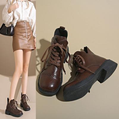 Модные высокие ботинки в стиле Майяр осень 2025 новая западная толстая пятка женские ковбойские ботинки Мартин