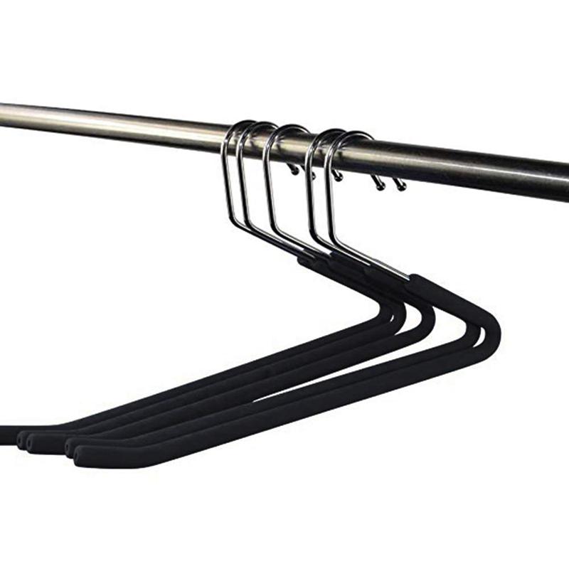 Promotion! Open End Trouser Hangers Slack Pant Hanger with Non-Slip Foam Coated Black 5-Pack
