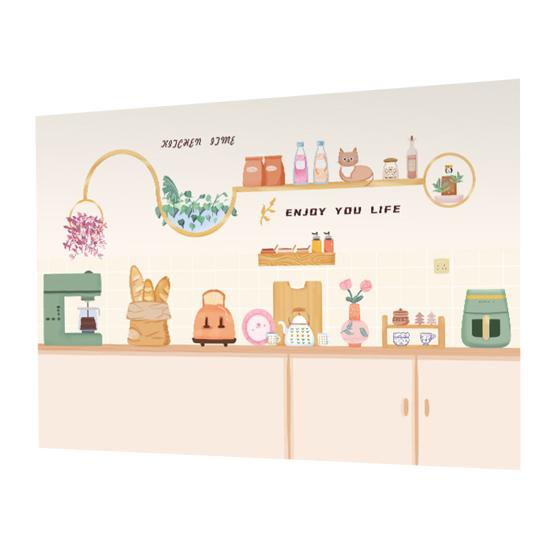 Маслостойкие наклейки на стену Yousheng Защита стены кухонного фартука Водонепроницаемые Термостойкие Статические наклейки для кухни Столовой Столешницы