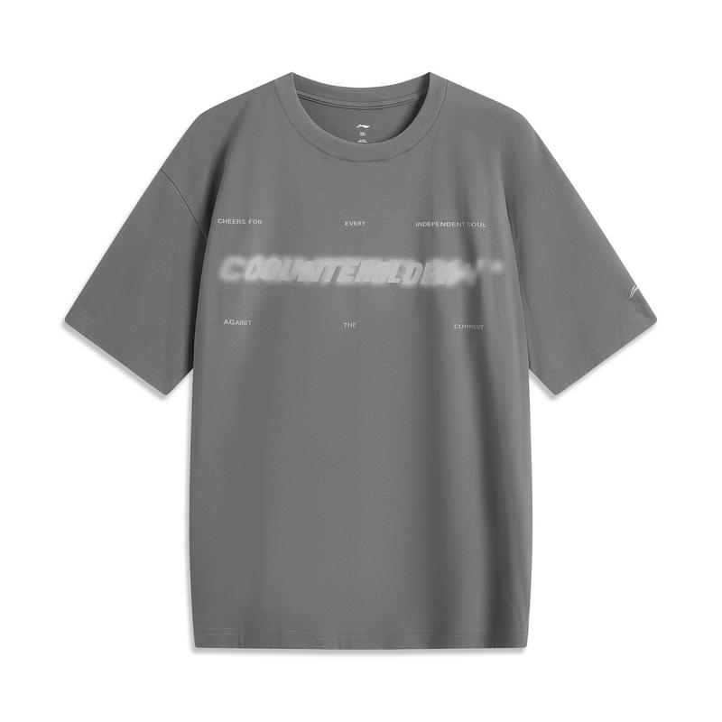Li Ning T Shirt Men's Asphalt Gray ATSV191-3