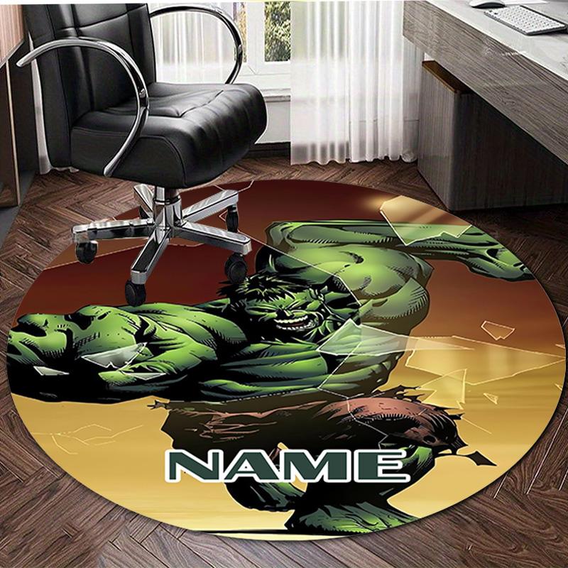 Personalized H-Hulk Round Chair Office Rug - Perfect for Mat, Office Chair & More - Ideal Gift for Birthdays and Holidays