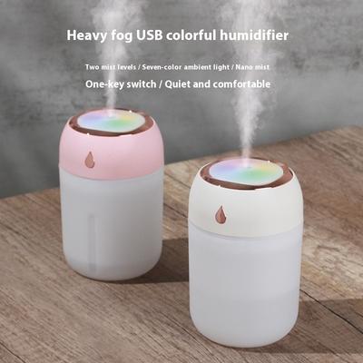 Креативный мини-увлажнитель, цветной свет, USB, большой объем тумана, двойное распыление, нано-гидратор, бытовой подарок
