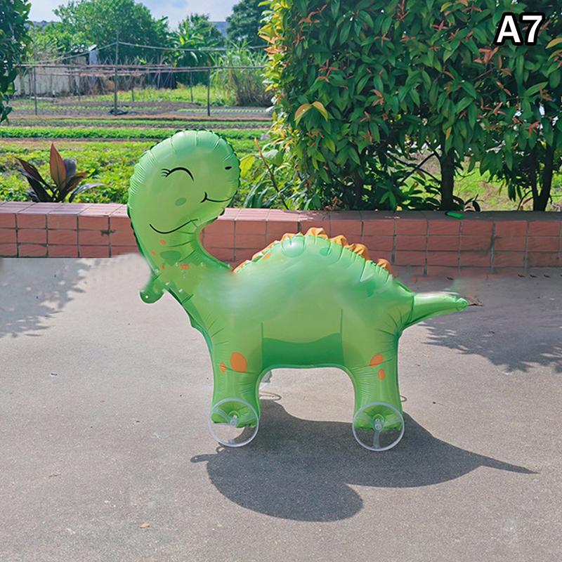 4D Cartoon Foil Balloons Elephant Stand Walking Balloon With Wheel For Kids Birthday Party Decoration Baby Shower