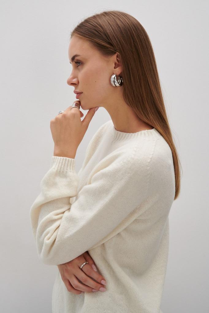 Merino wool sweater elegant flow ecru /