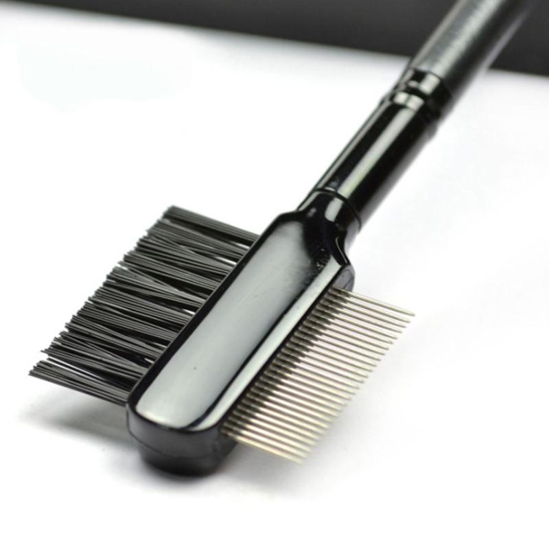 Eyebrow Comb Eyelash Brush Steel Teeth Dual-Comb Extension Brush Metal Comb