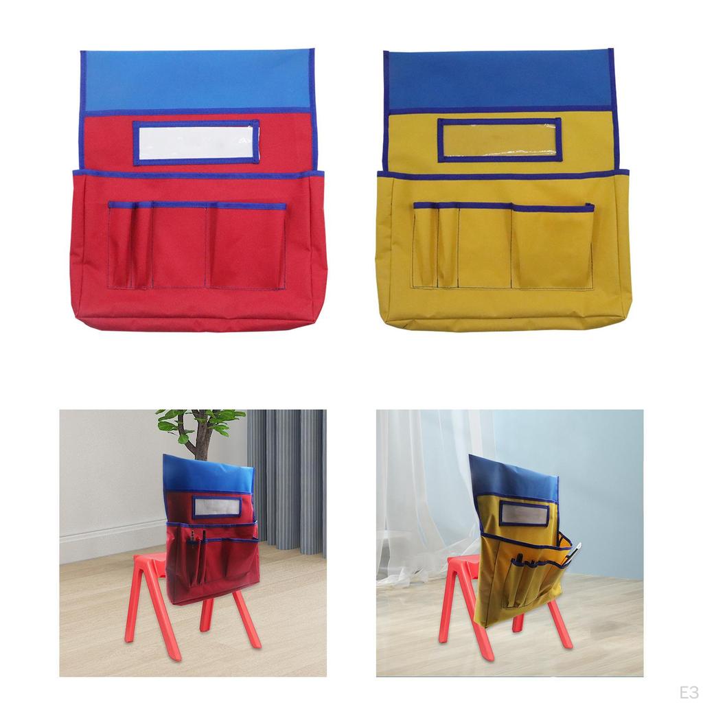 Карман для спинки стула, органайзер для стула Buddy с прорезью для именной бирки, для студентов и дома