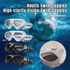 Adults Swim Goggles Clear Lens Large Frame Men Women No Leakage Anti-Fog UV Protection Silicone Goggles Scuba Diving Snorkeling Equipment