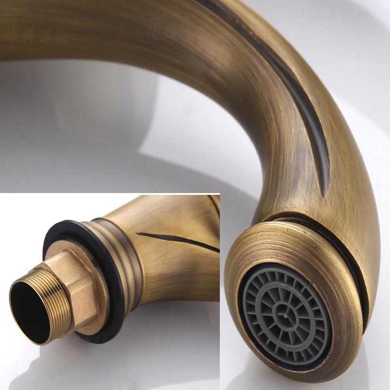 Luxury Bathroom Faucet Antique Brass Countertop Mount And Cold Water Single Handle Vanity Sink Mixer Faucet Bronze Mixer