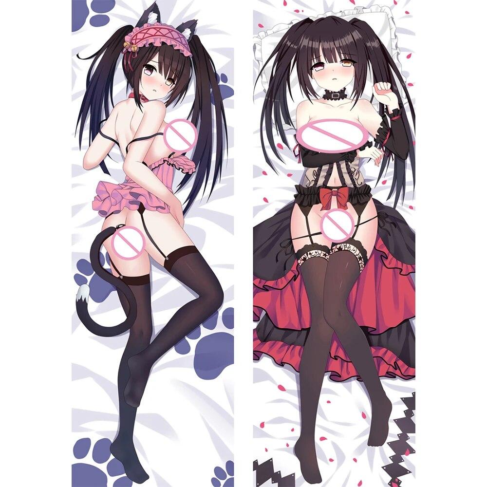 Anime DATE A LIVE Series Tokisaki Kurumi Dakimakura Cartoon Peach Skin Pillowcase Hugging Body Cushion Cover Otaku Bedding Gift