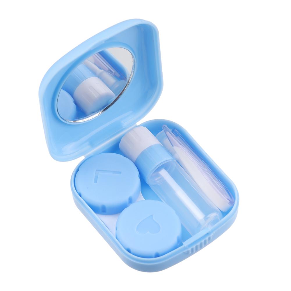 Easy Carry Travel Container Colorful Contact Lens Case Contact Lenses Box Mini Square with Mirror