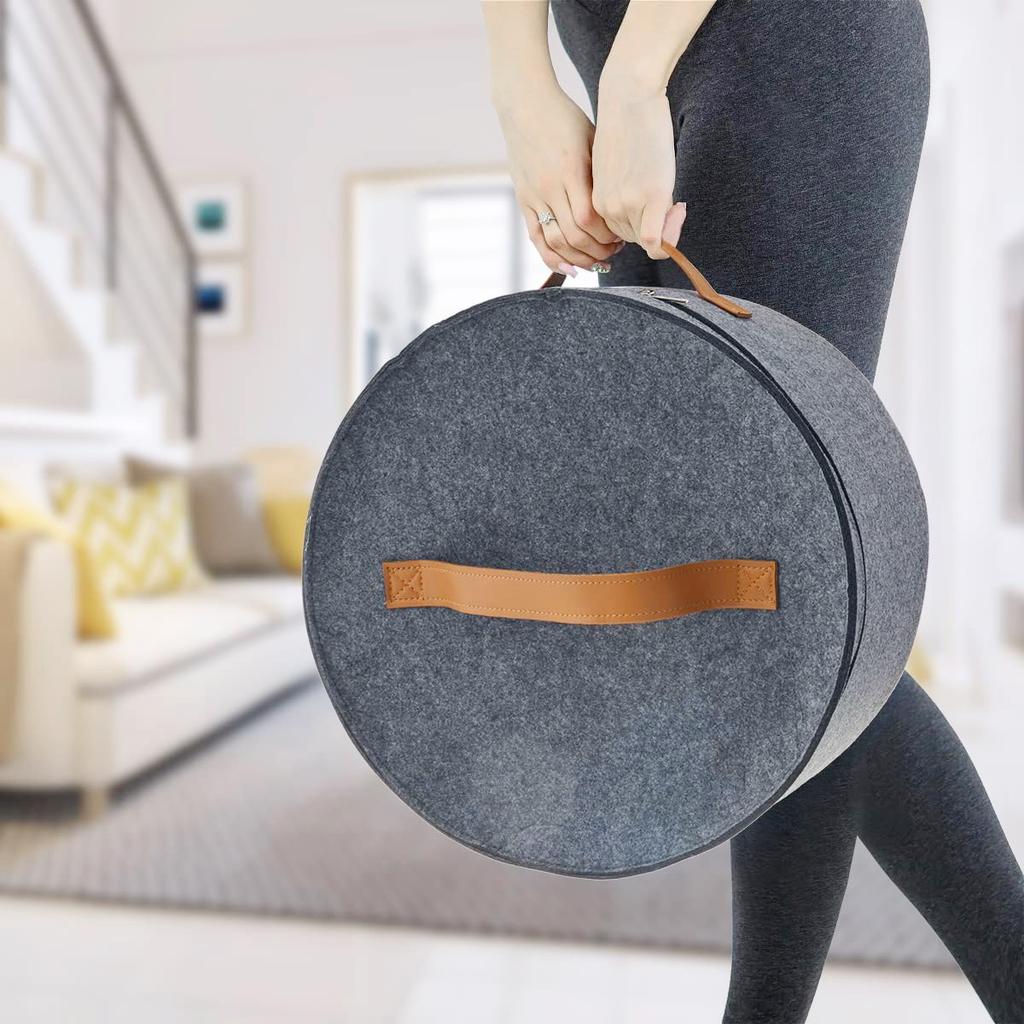 Ящик для хранения шляп с крышкой на молнии, прозрачная большая вместительная дорожная коробка для шляп, фетровая круглая коробка для шляп, пыленепроницаемая, складная для шляп, одежды