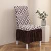 1Pcs Thickened Jacquard Elastic Chair Cover With Skirt Universal All-inclusive Elastic One-piece Dining Chair Cover