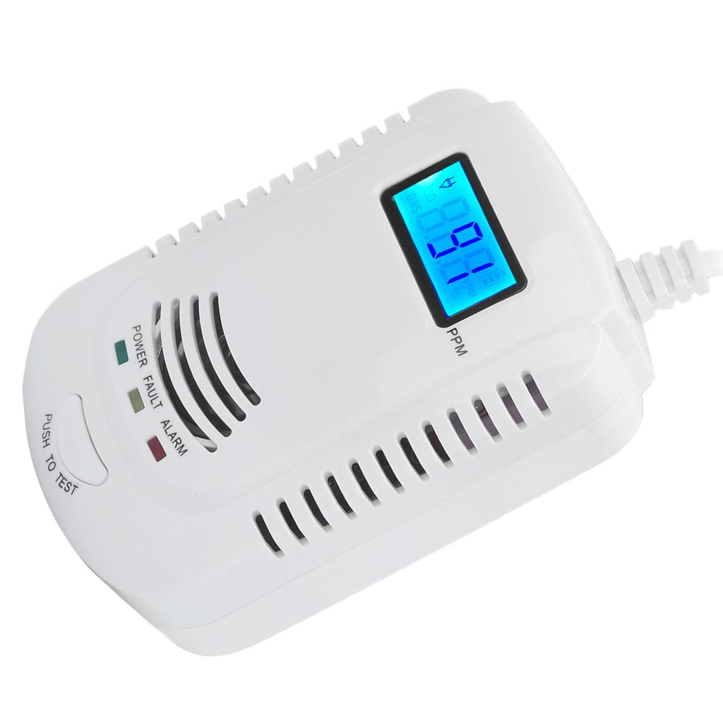 Сигнализация утечки газа с громкоговорителем, световым индикатором, дисплеем, голосовым датчиком для домашней безопасности