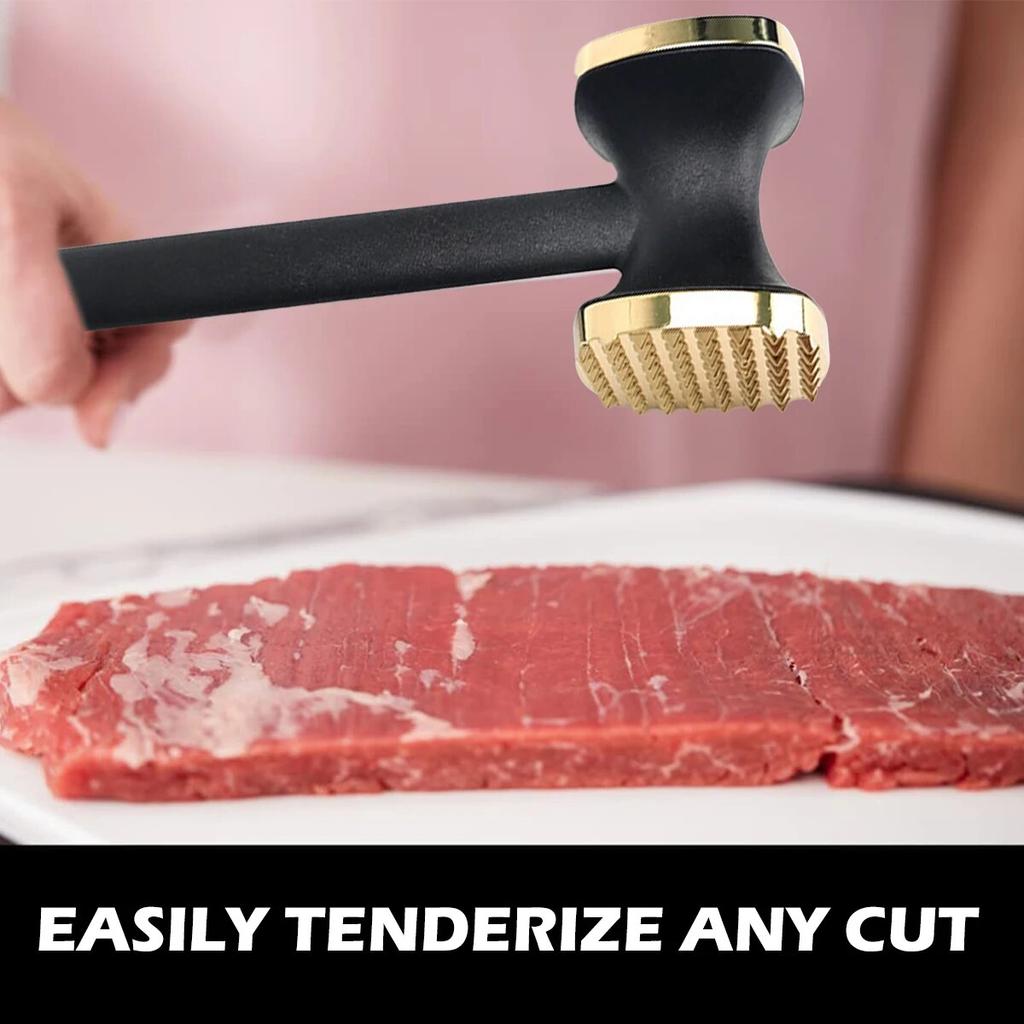 Steak Meat Hammer Mallet Double-Sided Zinc Alloy Meat Tenderizer Meat Pounder Food Flavor Meat Hammer Steak Meat Tool