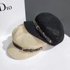 Spring and summer mesh hollow octagonal hat children summer travel versatile sunscreen straw hat British duck tongue beret
