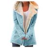 Women's Clothing Popular Autumn Winter Solid Color Jackets Plush Hooded Mid-length Coat for Women Blends