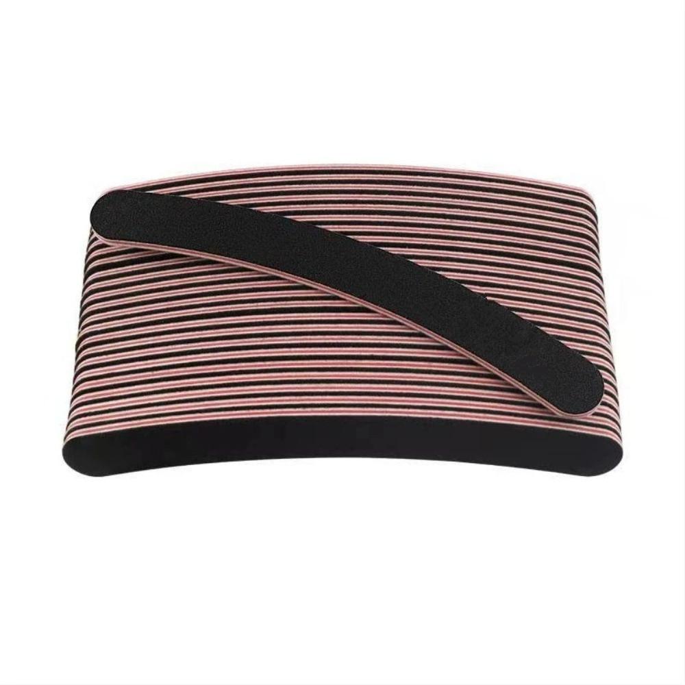 RHJB 25 Штук Черные Пилки и Бафы для Ногтей 100/180 Зернистости Профессиональные Двусторонние Наждачные Дощечки Инструмент для Маникюра для Акриловых Ногтей