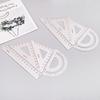 4Pcs Drawing School Supplies Set Square Triangle Ruler Aluminum Alloy Protractor