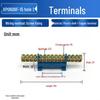 Export-Grade Blue Copper Rail-Mounted Terminal Blocks (6x9 Copper Components) XP0609F