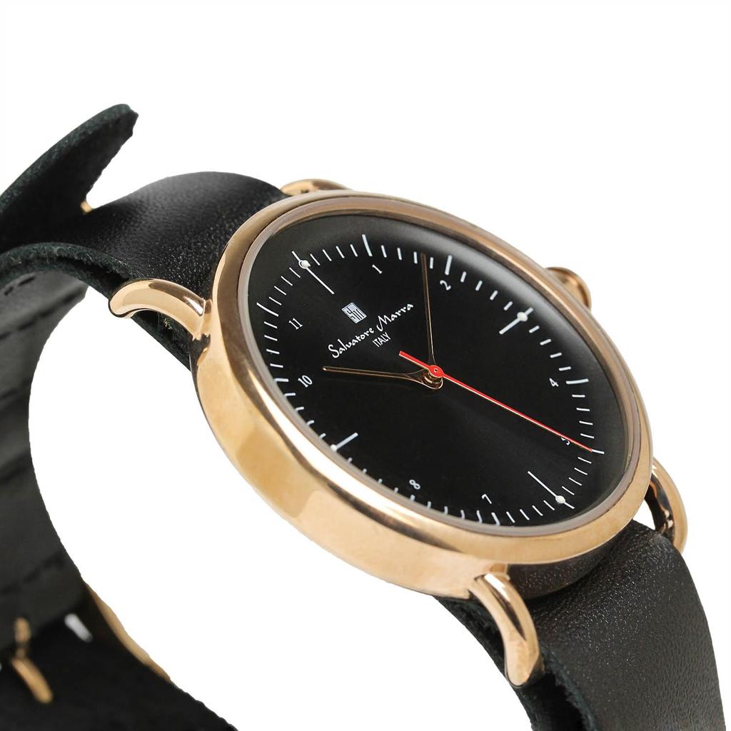 Часы кожаный ремешок кожа часы бренд популярный простой [Salvatore Mara] мужские женские SM22104-PGBK