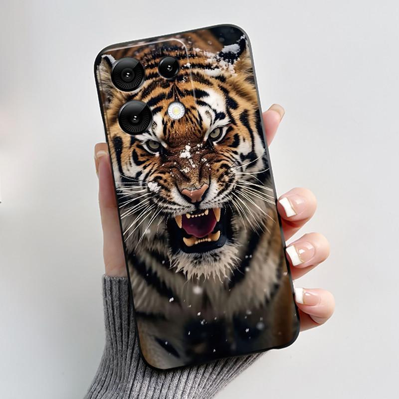 Anti-scratch Phone Case For Umidigi G9 5G Soft Silicone Black Casing Unique Design Happy Milk Tea Rabbit Pattern Candy Shell
