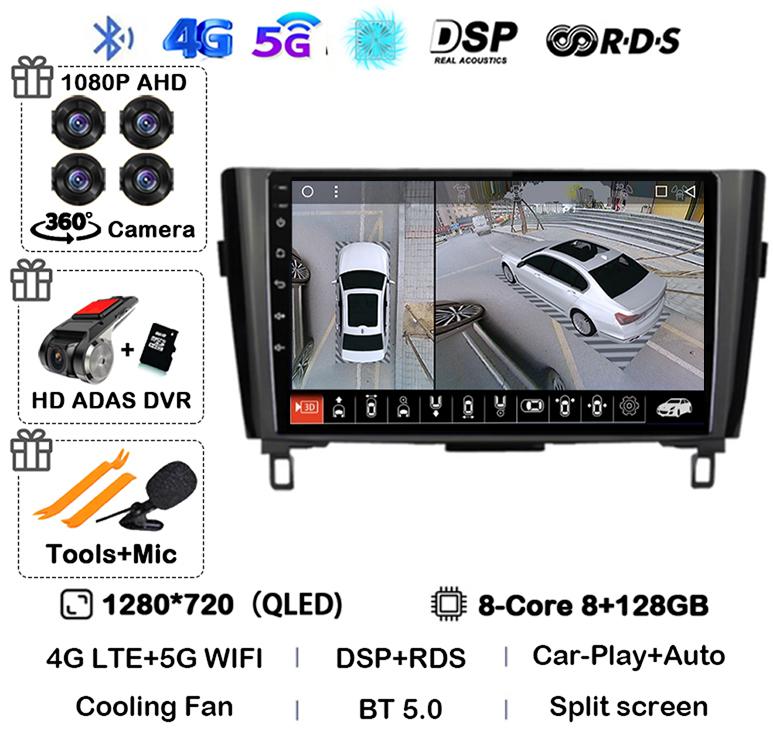 Android 14 Carplay Auto Для Nissan X-Trail xtrail X - Trail 3 T32 Qashqai J11 2013-2022 Автомагнитола Мультимедийный плеер GPS Стерео