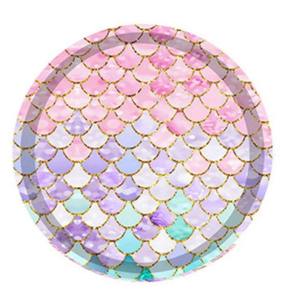 Ослепительный одноразовый набор для девочек на день рождения, красочный декоративный набор посуды, чашка, бумажная тарелка, скатерть